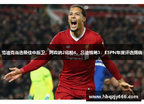 范迪克当选最佳中后卫，阿森纳2将前4，吕迪格第3：ESPN年度评选揭晓